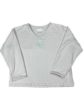 St. John Sport Mint Star Embroidered Pullover